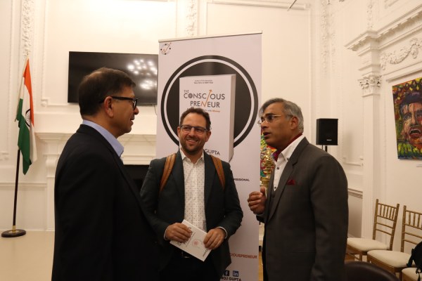 Manoj Gupta after the launch of ‘The Consciouspreneur’ book at The Nehru Centre, High Commission of India, London 